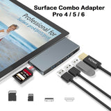 Microsoft® Surface Pro 6/5/4 Docking Station USB Hub USB 3.0 4K HDMI Hub Adapter, SD & TF/Micro SD Memory Card Reader, 4K@30Hz HDMI Port Converter (Upgraded Version) - Imported from UK