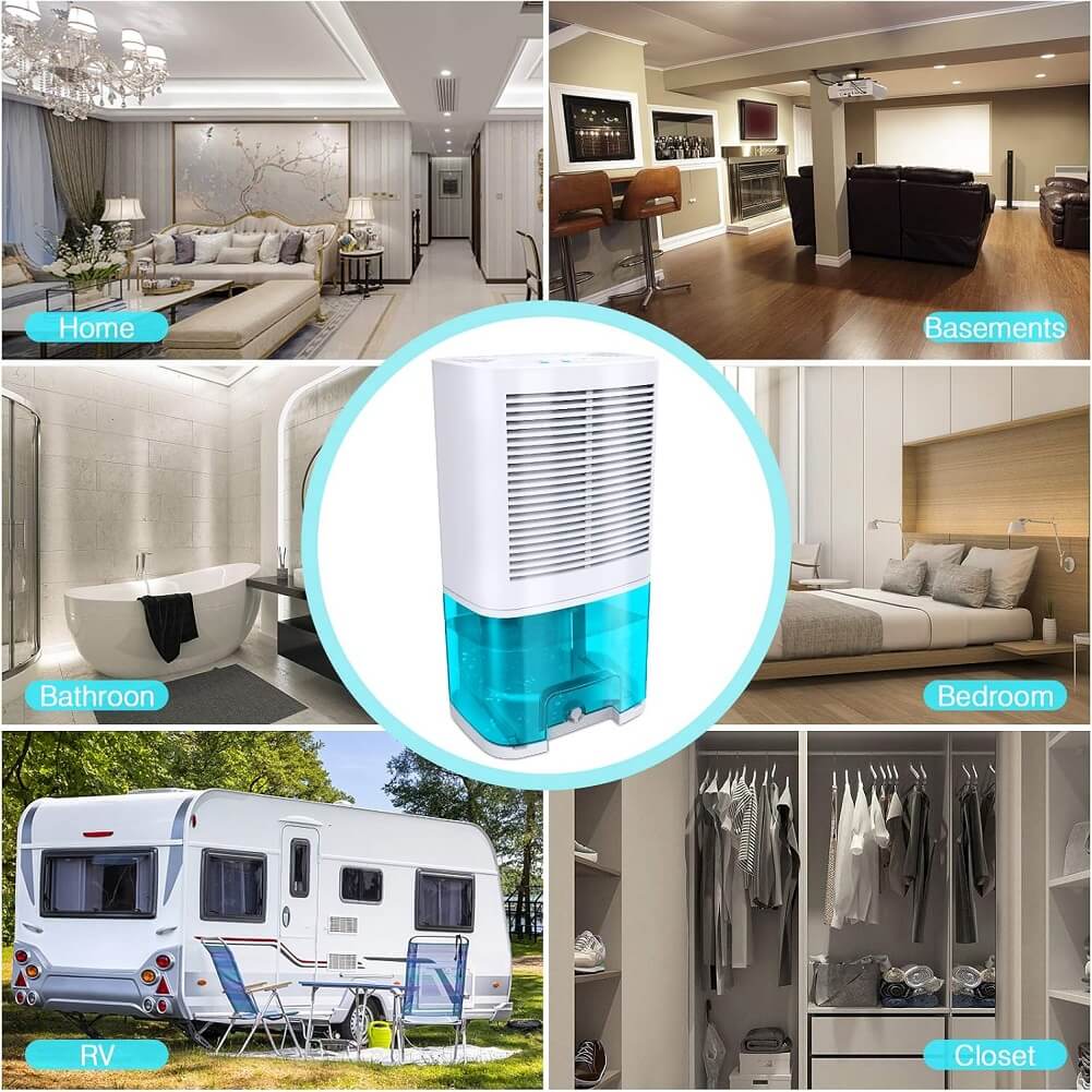Levoair 2L Dehumidifier, Small Dehumidifier with Drain Hose for Up to 650sq.ft Ultra Quiet Portable Dehumidifier Ideal for Removing Damp Mold Moisture - Imported from UK