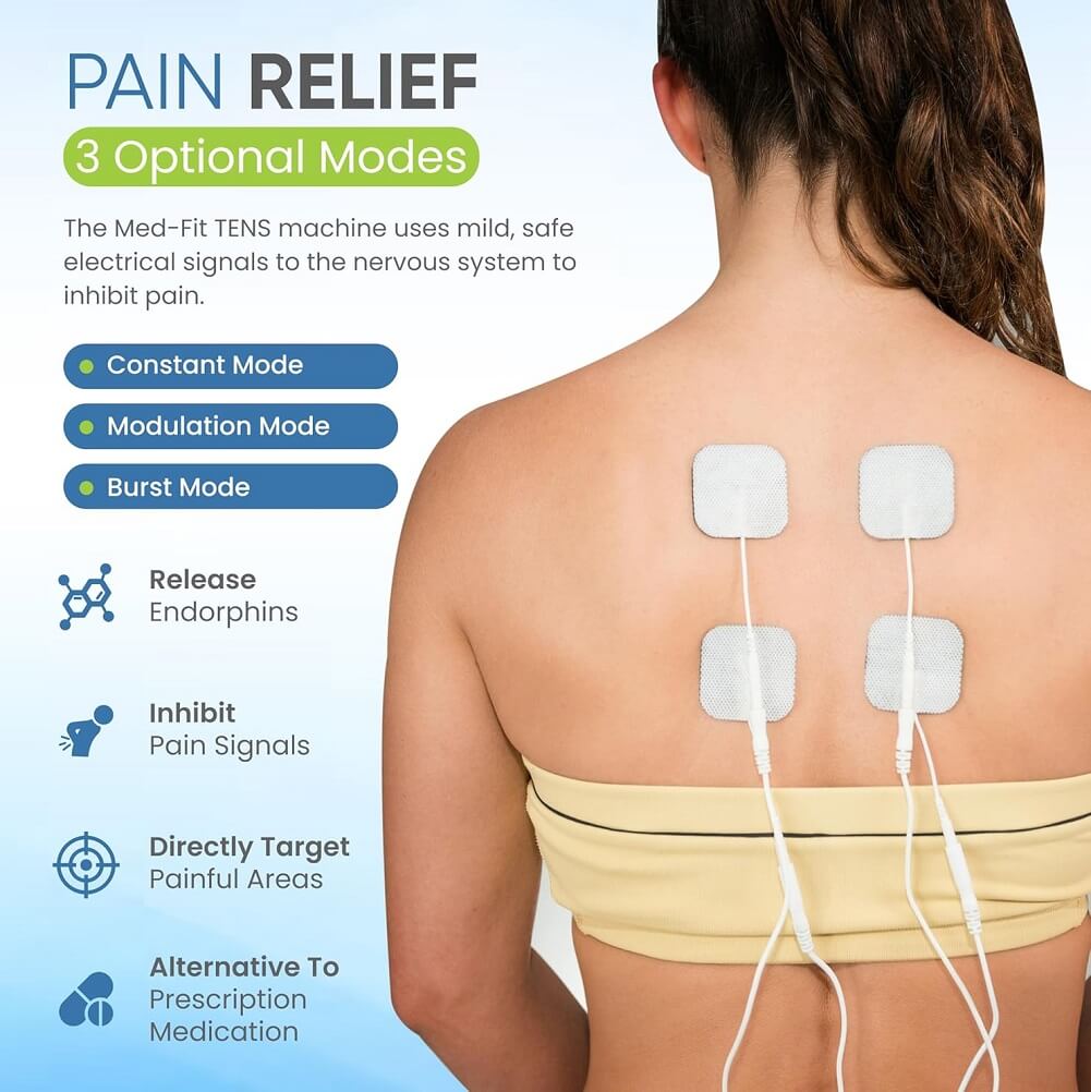 Med-Fit 1 Dual Channel TENS Machine for Pain Relief & Pain Management Therapy-Fully Certified Tens Machine - Imported from UK