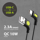 Bone Bike Phone Charger Kit, 90° L-Shape Design QC Fast Charging USB-C to USB-A Cable, iPhone Android Compatible - Imported from UK
