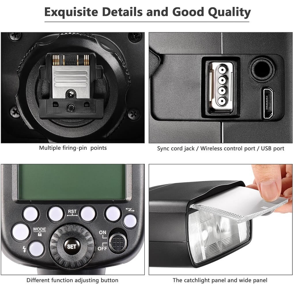 Neewer NW880s Camera  Flash Speedlite, 2.4G HSS 1/8000 HSS LCD Screens TTL GN60 Wireless Master Slave Flashlight for Sony A9 A7RIII A7III A7RII A7SII A7II A7R A7S A7 A6500 A6300 A6000 a77II RX10II/III/IV - Imported from UK