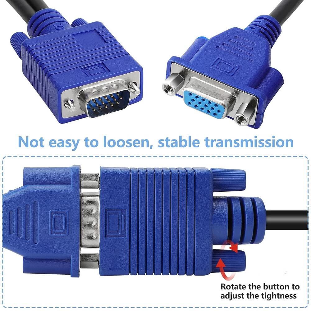 VGA Splitter Cable 10" VGA Y Cable for Screen Duplication 15P VGA Male to 2 VGA SVGA Female  - Imported from UK