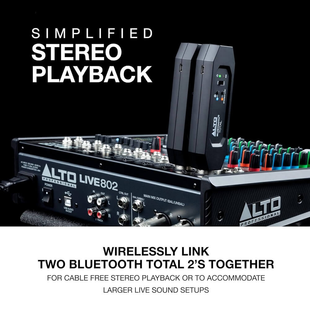 Alto Professional Bluetooth Total 2 - XLR Equipped Rechargeable Bluetooth Receiver For Mixing Desk / Audio Mixer Setups & Active PA Systems - Imported from UK
