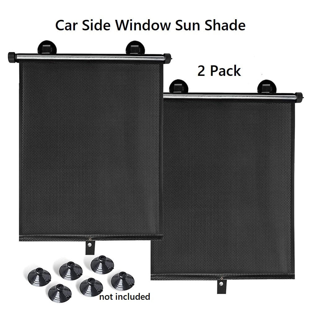 Sfee SunShades for Car Side Windows, Sun Shade Retractable Blocks Heat & UV Rays Glare Protection Roller Sunshade for Baby Kids Pets Passengers (2 Pack 15"x17") - Imported from UK