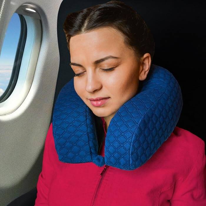 Amelia Neck Support Travel Pillow, Best Cushion with High Sides Easy Removable & Washable Cover Extremely Soft & Comfy Memory Foam Pillow - Imported from UK