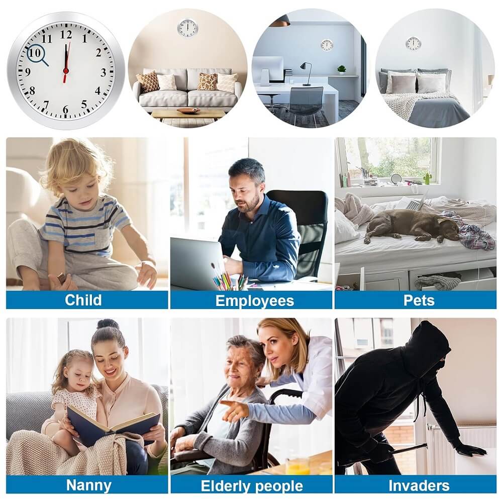 Wall Clock Spy Camera HD 1080P Mini Hidden Spy Camera Wall Clock, Mini Video Recorder Security Camera with Longtime Recording Motion Detection for Home/Office Safety - Imported from UK