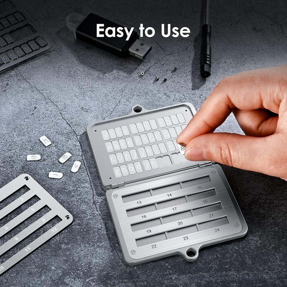 ELLIPAL Crypto Seed Phrase Backup, 316 Stainless Steel Metal Seed Phrase Storage with Lock Hole, 24 Words Backup, Compatible with BIP39 Hardware Wallets, Ledger, Trezor - Imported from UK