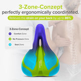 Velmia Bike Seat/Saddle with Memory Foam & Ergonomic 3-Zone Concept for Trekking Bike, Mountain Bike & City Bikes, Comfortable Waterproof Bike Saddle for Men & Women - Imported from UK