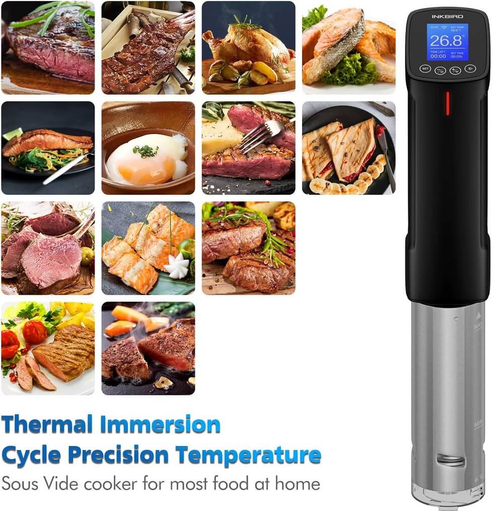 Inkbird ISV-100W WiFi Sous Vide Cooker,  1000W Precise Temperature & Time Control with Fast Heating, Smart Wireless Immersion Circulator - Imported from UK