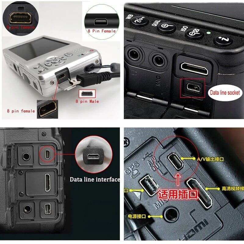 AsLink 056-0200-001 USB Mini 8 Pin Flat Cable for Digital Cameras 1M - Imported from UK