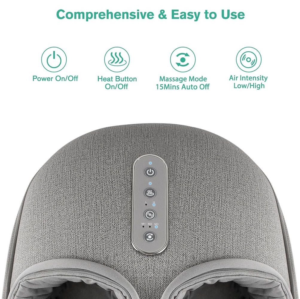 Medcursor Foot Massager Machine with Heat, Deep Kneading Massager for Tired Muscles & Plantar, Multi-Level Settings & Adjustable Intensity (Container Product Without Box) - Imported from UK