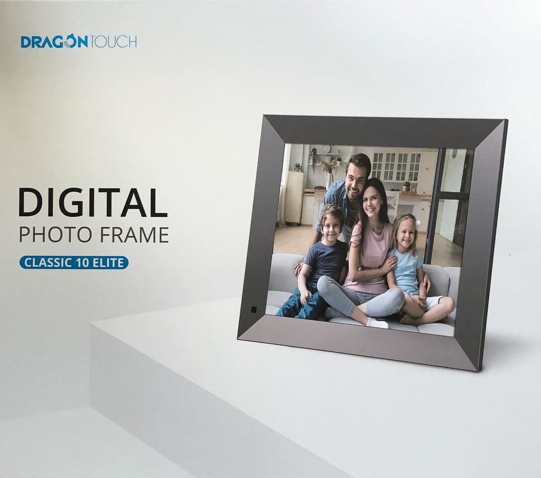 DragonTouch Classic 10 Elite 10" WiFi Digital Picture Frame with Adjustable Magnetic Stand, IPS Touch Screen HD Display, 16GB Storage, Motion Sensor, Auto-Rotate, Share Photos & Videos via App - Imported from UK