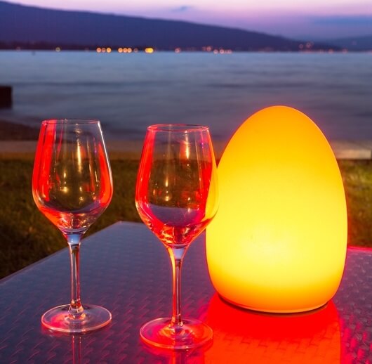 Tops Egg Shape Color Changing Bluetooth Table Mobile Lamp with Frosted Glass Shade - Imported from UK
