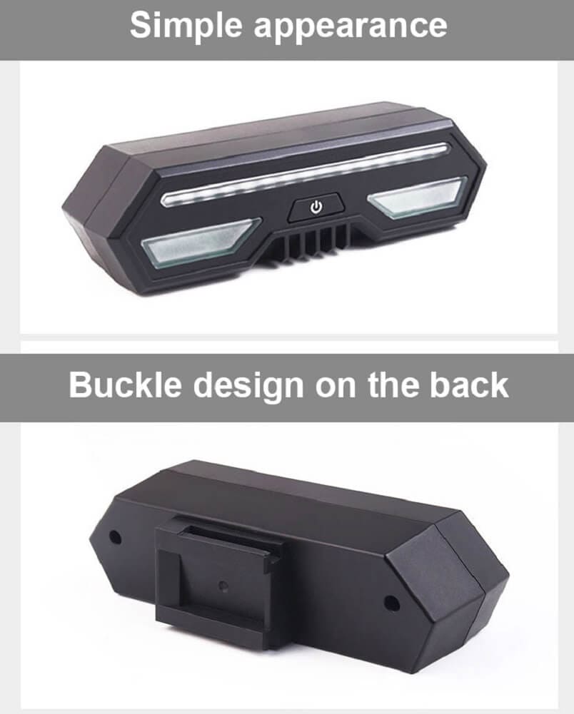 Bicycle Intelligent Turn Signal Tail Light with Wireless Remote, Safety Brake & Warning Light, 2200mAh - Imported from UK