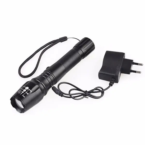 Discoball XML T6 1200 Lumens Super Bright Zoomable Flashlight, Battery Powered, IP55 Waterproof with 5 Modes & Adjustable Focus for Camping, Hiking, Outdoor (Container Product Without Box) - Imported from UK