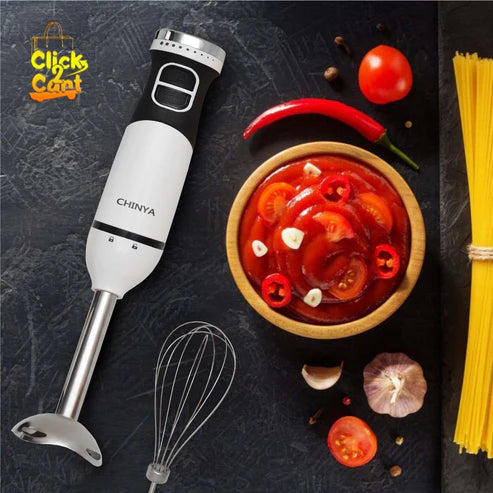 Chinya Hand Blender with Adjustable Speed, 225W Stainless Steel 2-in-1 Blender - Imported from UK
