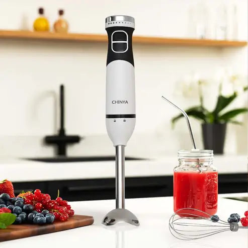 Chinya Hand Blender with Adjustable Speed, 225W Stainless Steel 2-in-1 Blender - Imported from UK