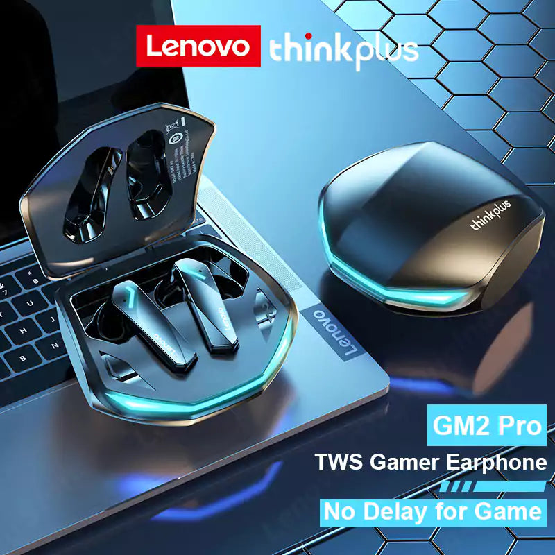 Lenovo thinkplus Live Pods GM2 Pro, Bluetooth 5.3 Tri Band Low Latency Gaming Headset, 360 Stereo Surround Sound, Audio Visual Synchronization with Panorama Sound Effect - Imported from UK