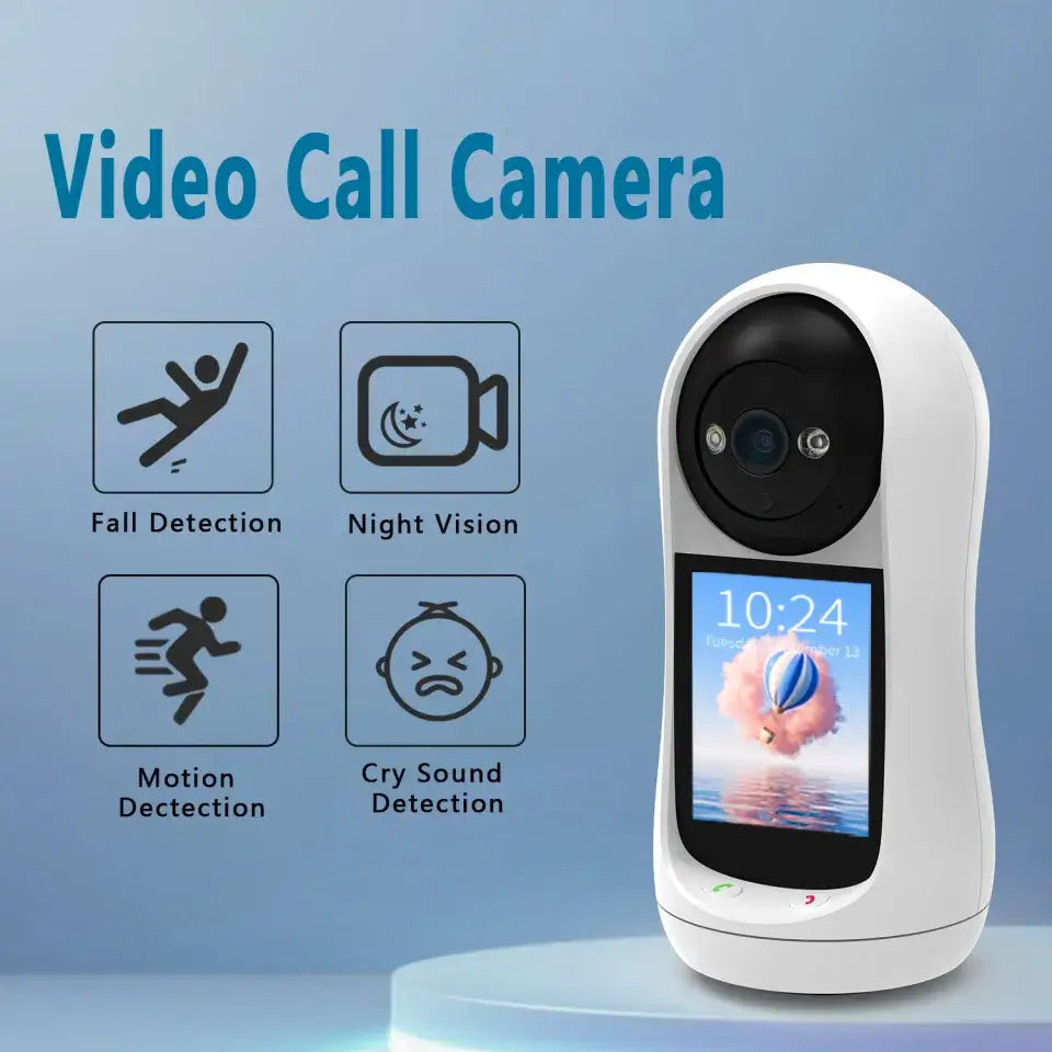 BESDER 3MP PTZ WiFi Camera Video Call with 2.8" IPS Screen, Baby Cry Sound Detection Security IP Camera - Imported from UK