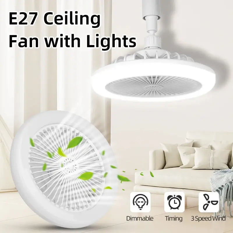 LED Multi-Function Aromatherapy Ceiling Fan Light, E27 Remote Control Dimmable LED Ceiling Fan Light with Timer & 3 Wind Speeds - Imported from UK
