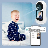 BESDER 3MP PTZ WiFi Camera Video Call with 2.8" IPS Screen, Baby Cry Sound Detection Security IP Camera - Imported from UK