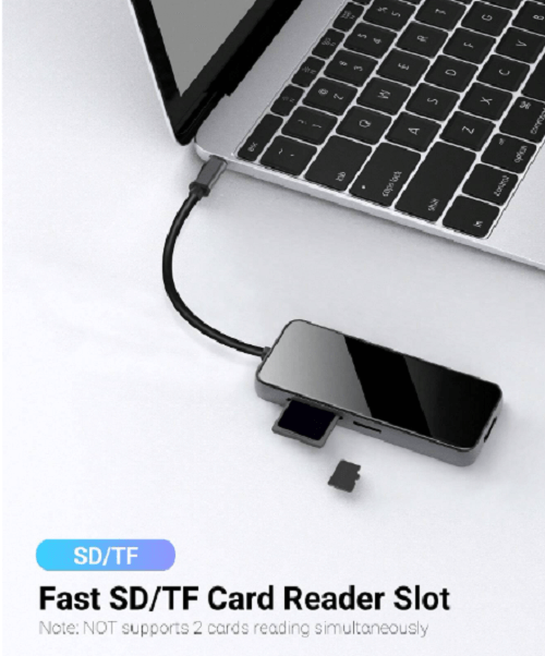 Amazon USB C Hub 7 in 1  Multifunction HDTV Adapter to 4K HDMI 100W PD 3x USB 3.0 Ports SD/TF Card Reader for Surface, Dell XPS MacBook/Pro/Air & More, Glass Finish Multi Port Dongle - Imported from UK