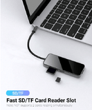 Amazon USB C Hub 7 in 1  Multifunction HDTV Adapter to 4K HDMI 100W PD 3x USB 3.0 Ports SD/TF Card Reader for Surface, Dell XPS MacBook/Pro/Air & More, Glass Finish Multi Port Dongle - Imported from UK