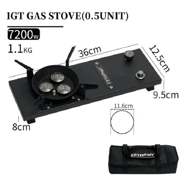 Tryhomy IGT High Power 7200W Stainless Steel Gas Camping Stove, Gas Burner for Camping, BBQ & More - Imported from UK