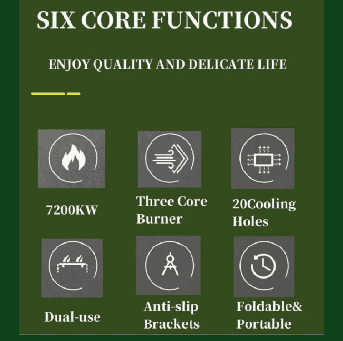 Tryhomy IGT High Power 7200W Stainless Steel Gas Camping Stove, Gas Burner for Camping, BBQ & More - Imported from UK