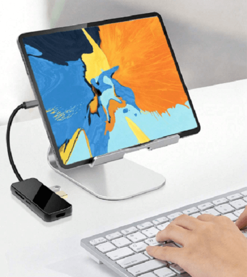 Amazon USB C Hub 7 in 1  Multifunction HDTV Adapter to 4K HDMI 100W PD 3x USB 3.0 Ports SD/TF Card Reader for Surface, Dell XPS MacBook/Pro/Air & More, Glass Finish Multi Port Dongle - Imported from UK