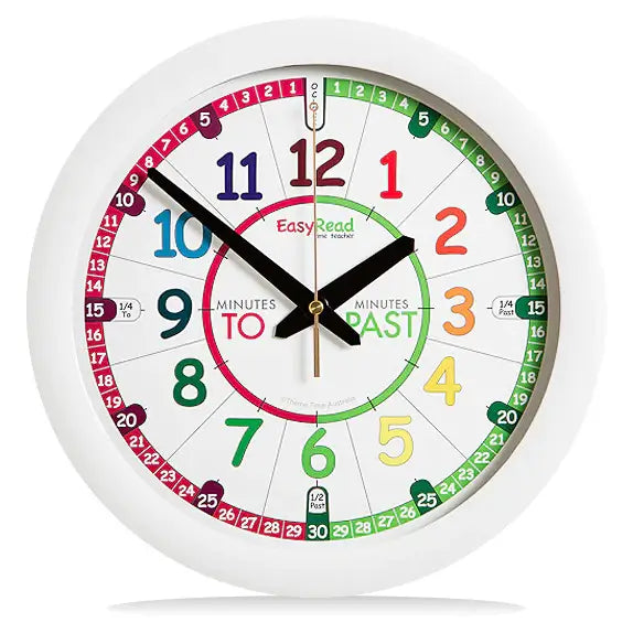 EasyRead Time Teacher 29cm Rainbow Wall Clocks - Imported from UK