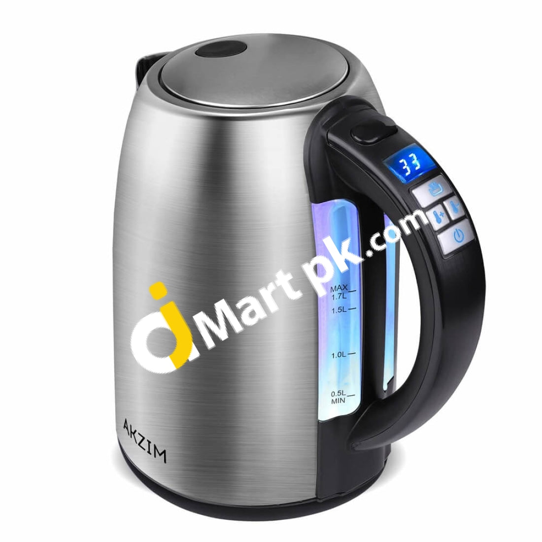 Akzim 1.7L Electric Kettle 2200W Stainless Steel Cordless - Imported From Uk
