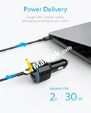 Anker Powerdrive Speed+ 2 Usb-C Car Charger With 1 Pd & Piq Port - Imported From Uk
