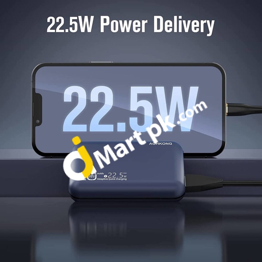 Aohkong 20000Mah Power Bank 22.5W Pd & Qc 3.0 Usb C Portable Charger Fast Charging With Led Display