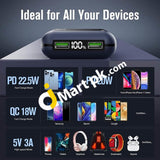 Aohkong 20000Mah Power Bank 22.5W Pd & Qc 3.0 Usb C Portable Charger Fast Charging With Led Display