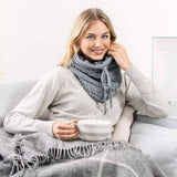 Beurer HK37 To-Go Heated Tube Scarf, Fashionable & Warmth on the Go, Soft Fleece Lining, 3 Temperature Settings (Container Product Without Box & Power Bank) - Imported from UK