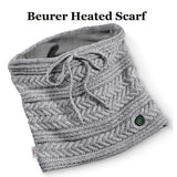Beurer HK37 To-Go Heated Tube Scarf, Fashionable & Warmth on the Go, Soft Fleece Lining, 3 Temperature Settings (Container Product Without Box & Power Bank) - Imported from UK
