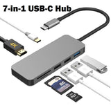 Forida 7-in-1 USB-C Hub - Multiport USB C Adapter with 3x USB 3.0 Ports 4K HDMI SD / Micro SD Card Slot USB-C PD Charging Port - Imported from UK