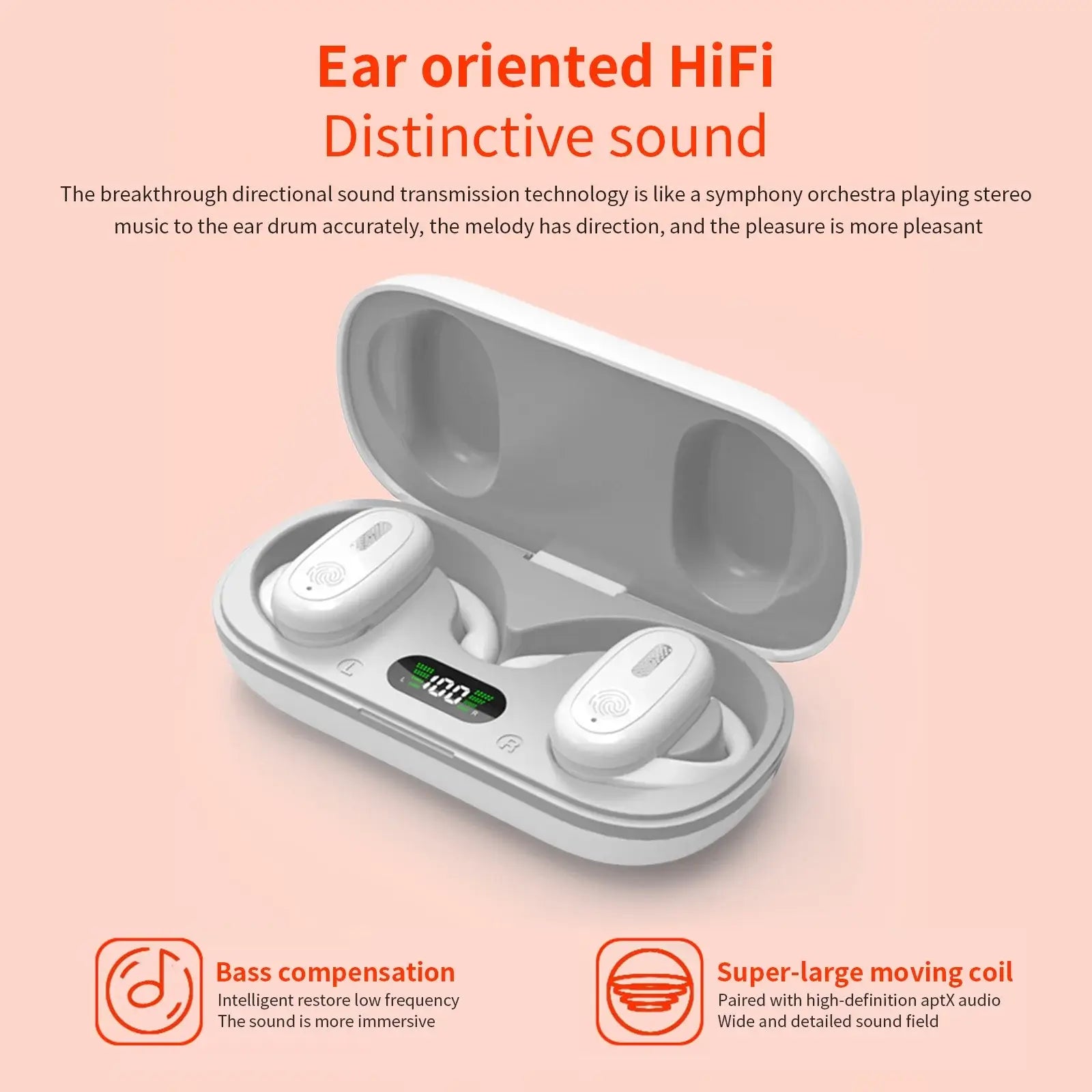 JVC Wireless Bluetooth 5.3 Earphones with Bones Conduction, Super Long Battery, High Sound Quality, Comfortable To Wear Earphones - Imported from UK