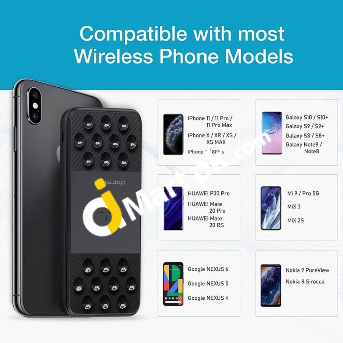 Charmast 10000Mah Wireless Power Bank 10W Qi Fast Charging Portable Charger With Suction Cup 18W Usb