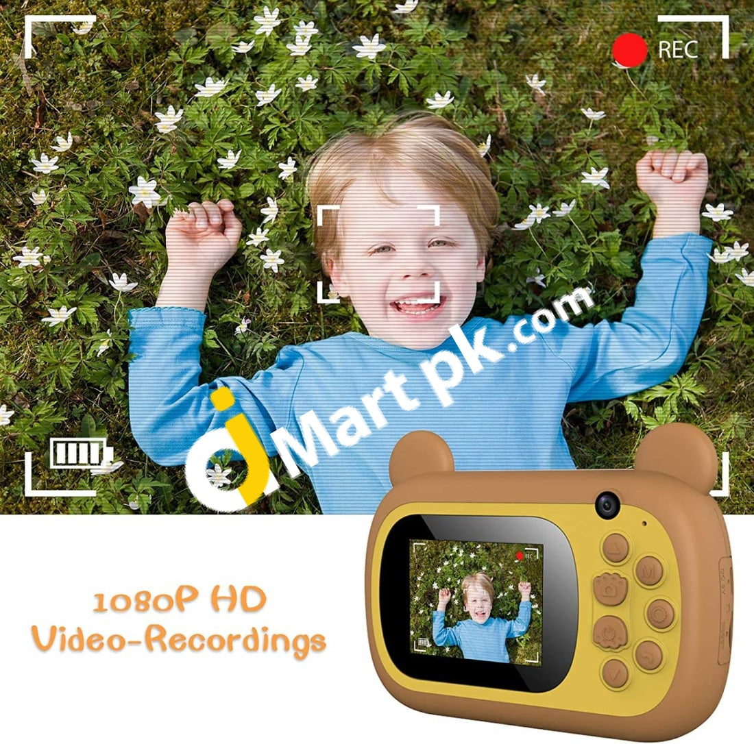 Childrens Digital Instant Print Camera Zero Ink Kids With Paper Toys 2.4 Ips Screen 32G Sd Card -