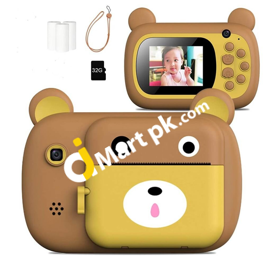 Childrens Digital Instant Print Camera Zero Ink Kids With Paper Toys 2.4 Ips Screen 32G Sd Card -