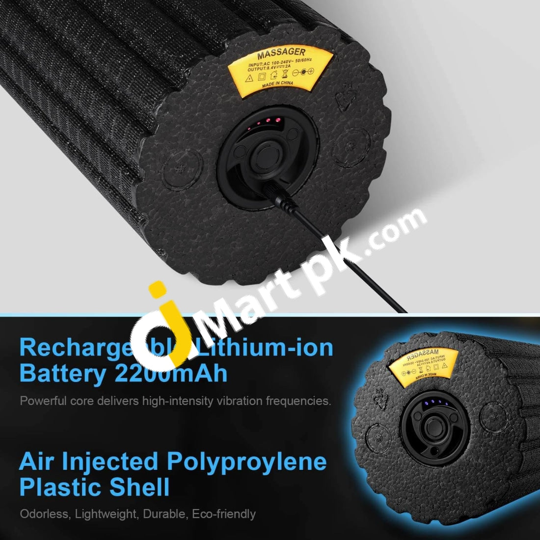 Cotsoco Foam Roller High Intensity Vibration Massager With 4 Speed For Muscle Recovery Pliability