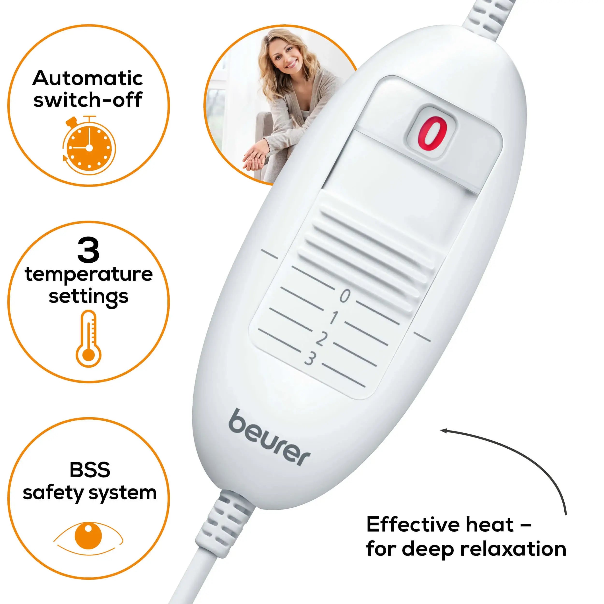Beurer HK-53 Cosy Neck & Back Heating Pad with 3 Heating Levels 100W - Imported from UK