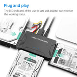 USB 3.0 to SATA & IDE Hard Drive Converter with Power Switch for 2.5"/3.5" SATA/IDE/SSD Hard Drive, 5 Gbps Data Transfer, Support 4TB - Imported from UK