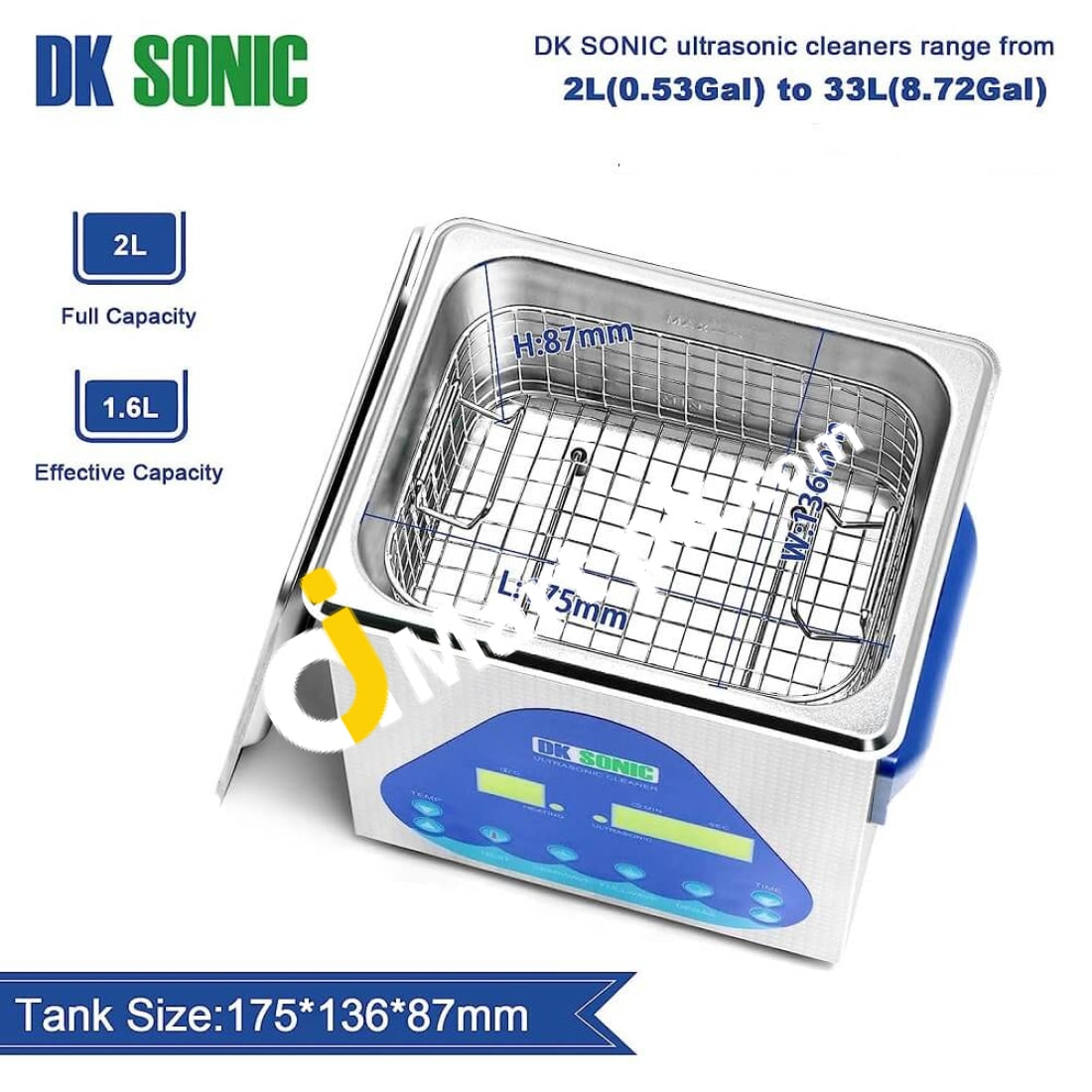 Dk Sonic 2L Ultrasonic Cleaner With Digital Timer For Denture Coins Small Metal Parts Recording