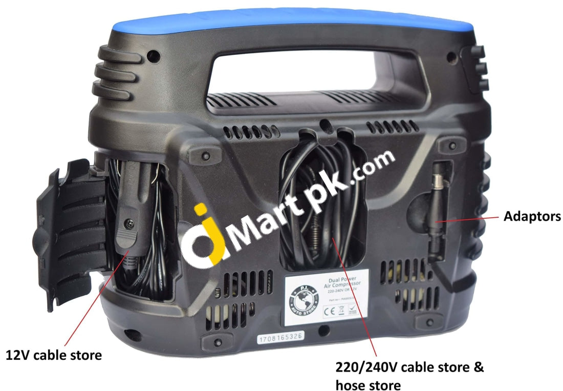 Dual Power Tyre Inflator P.i. Auto Store Air Compressor 220-240V Ac/12 Dc - Imported From Uk
