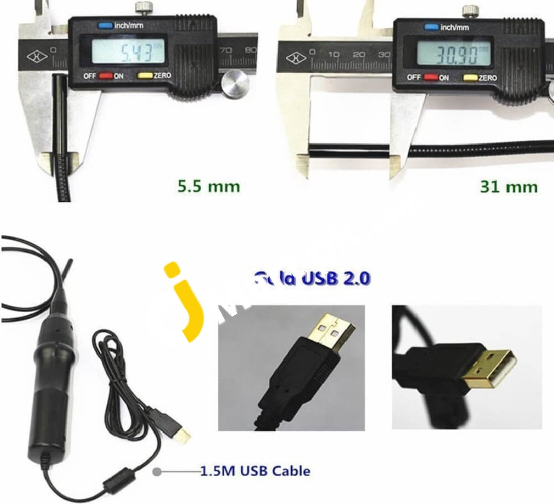 Eggsnow 5.5Mm 0.8M/2.6Ft 1.3 Megapixels 6 Led Waterproof Ip67 Digital Usb Endoscope Inspection