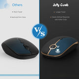 Jelly Comb MS02B Triple Mode Wireless Mouse, 2.4G Wireless + Bluetooth + Bluetooth Rechargeable Mouse - Imported from UK