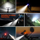 IPSXP Bike Lights 5000 Lumens Super Bright Headlight & Taillight, USB Rechargeable, IPX5 Waterproof, Multiple Modes, Large Capacity Battery with Power Bank Function - Imported from UK